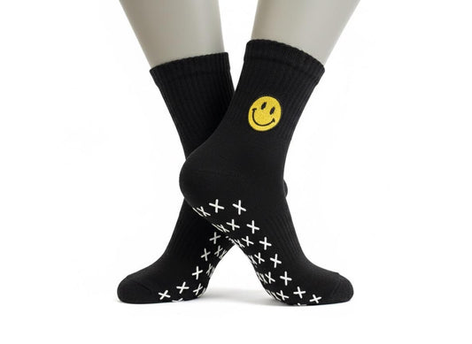Black smiley mad grip socks