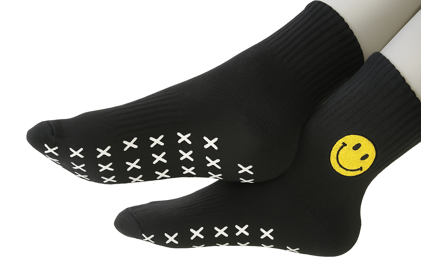 Black smiley mad grip socks
