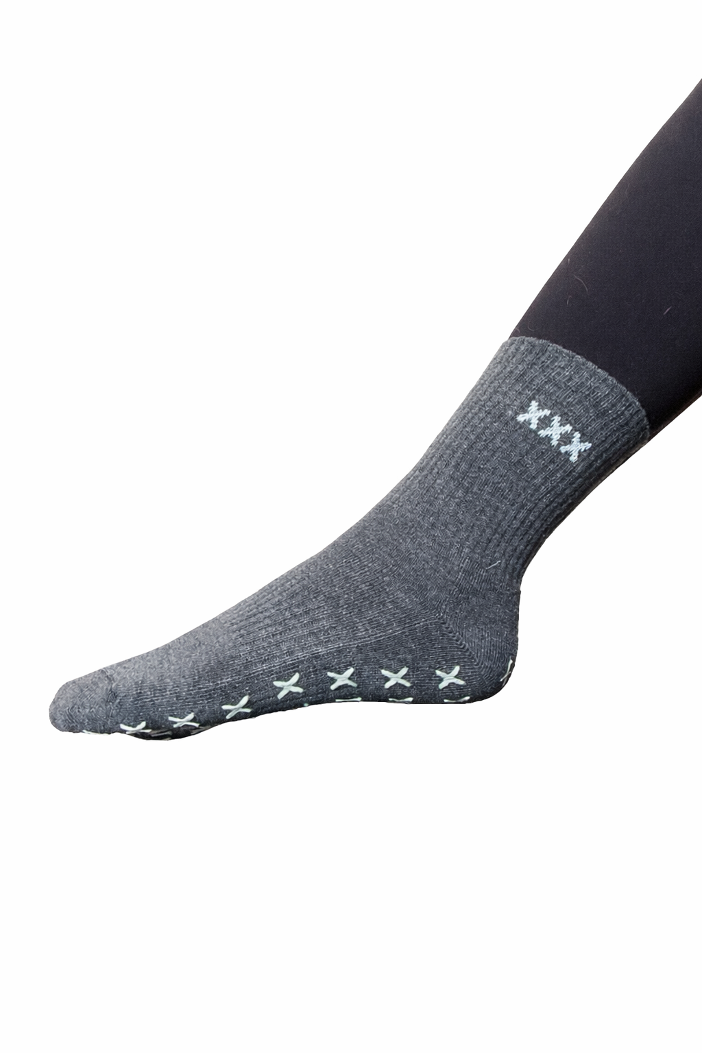 Grey classic mad grip socks - white grip