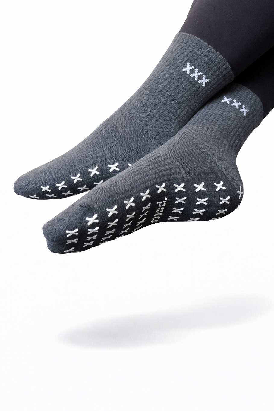 Grey classic mad grip socks - white grip