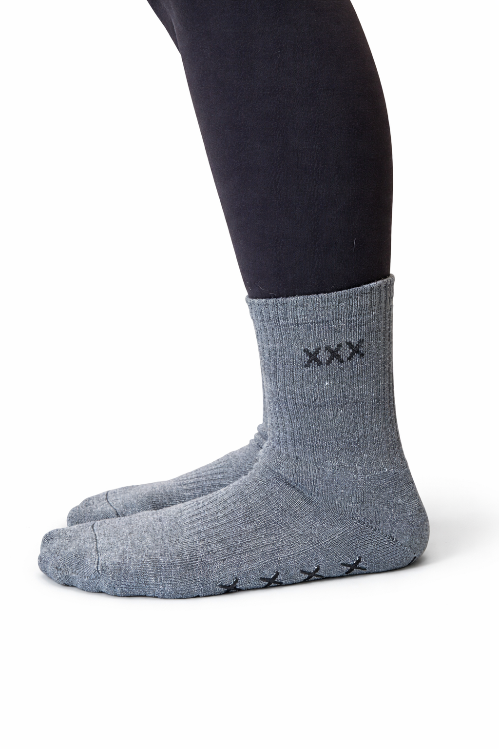 Grey classic mad grip socks- black grip