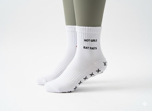 ‘Hot girls eat pasta’ mad grip socks