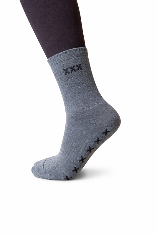 Grey classic mad grip socks- black grip